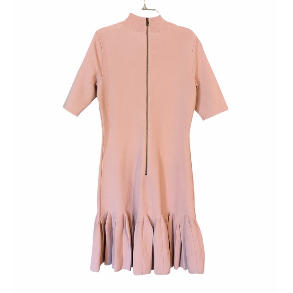 Ted Baker Womens Size US 6 Dusky Pink CANDDY Pleated Hem Bodycon Knit Mini Dress - Picture 3 of 12